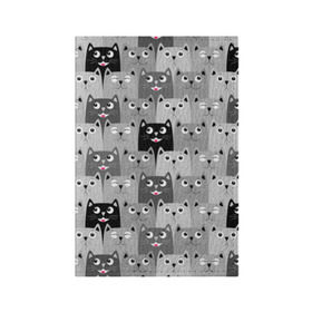 Обложка для паспорта матовая кожа с принтом Котейки в Курске, натуральная матовая кожа | размер 19,3 х 13,7 см; прозрачные пластиковые крепления | котейки | коты | кошки
