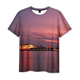 Мужская футболка 3D с принтом Санкт-Петербург в Курске, 100% полиэфир | прямой крой, круглый вырез горловины, длина до линии бедер | город | пейзаж