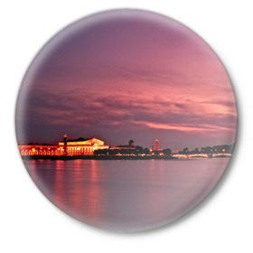 Значок с принтом Санкт-Петербург в Курске,  металл | круглая форма, металлическая застежка в виде булавки | Тематика изображения на принте: город | пейзаж