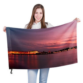 Флаг 3D с принтом Санкт-Петербург в Курске, 100% полиэстер | плотность ткани — 95 г/м2, размер — 67 х 109 см. Принт наносится с одной стороны | город | пейзаж