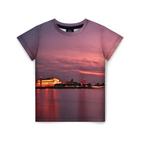 Детская футболка 3D с принтом Санкт-Петербург в Курске, 100% гипоаллергенный полиэфир | прямой крой, круглый вырез горловины, длина до линии бедер, чуть спущенное плечо, ткань немного тянется | Тематика изображения на принте: город | пейзаж