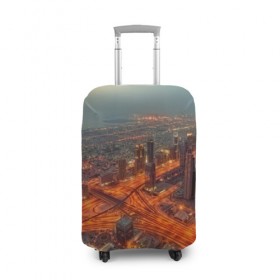 Чехол для чемодана 3D с принтом Арабские Эмираты в Курске, 86% полиэфир, 14% спандекс | двустороннее нанесение принта, прорези для ручек и колес | город | пейзаж