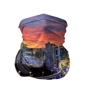 Бандана-труба 3D с принтом Ночные дороги в Курске, 100% полиэстер, ткань с особыми свойствами — Activecool | плотность 150‒180 г/м2; хорошо тянется, но сохраняет форму | Тематика изображения на принте: город | пейзаж