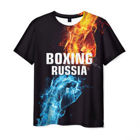 Мужская футболка 3D с принтом Boxing Russia в Курске, 100% полиэфир | прямой крой, круглый вырез горловины, длина до линии бедер | boxing | boxing russia | russia | бокс | единоборства | россия | спорт