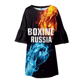Детское платье 3D с принтом Boxing Russia в Курске, 100% полиэстер | прямой силуэт, чуть расширенный к низу. Круглая горловина, на рукавах — воланы | boxing | boxing russia | russia | бокс | единоборства | россия | спорт