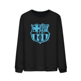 Мужской свитшот хлопок с принтом FC Barcelona - Light Blue Paint (Оригинальный стиль,рисунок краской) в Курске, 100% хлопок |  | Тематика изображения на принте: barca | barcelona | fcb | барселона | футбол