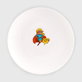 Тарелка с принтом Super Mom в Курске, фарфор | диаметр - 210 мм
диаметр для нанесения принта - 120 мм | 8 марта | мама | супермама