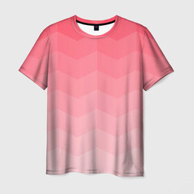Мужская футболка 3D с принтом Игра цветов в Курске, 100% полиэфир | прямой крой, круглый вырез горловины, длина до линии бедер | абстракция | винтаж | игра теней | переливание | переливания цветов | плавный переход | розовый | ромб | треугольник | узор