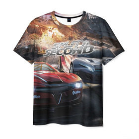 Мужская футболка 3D с принтом Split Second в Курске, 100% полиэфир | прямой крой, круглый вырез горловины, длина до линии бедер | crew | dirt | driver | grid | nfs | race | гонки