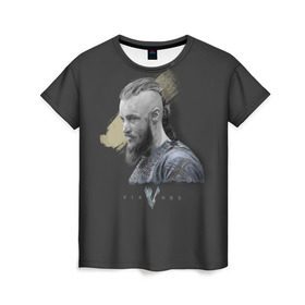 Женская футболка 3D с принтом Викинги. Рангар в Курске, 100% полиэфир ( синтетическое хлопкоподобное полотно) | прямой крой, круглый вырез горловины, длина до линии бедер | vikings | лодброк