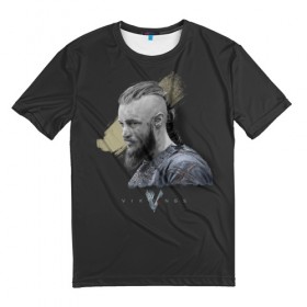 Мужская футболка 3D с принтом Викинги. Рангар в Курске, 100% полиэфир | прямой крой, круглый вырез горловины, длина до линии бедер | vikings | лодброк