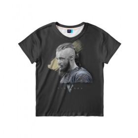 Детская футболка 3D с принтом Викинги. Рангар в Курске, 100% гипоаллергенный полиэфир | прямой крой, круглый вырез горловины, длина до линии бедер, чуть спущенное плечо, ткань немного тянется | vikings | лодброк