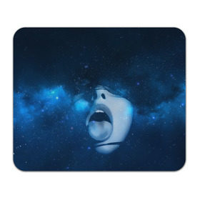 Коврик прямоугольный с принтом Космический рот в Курске, натуральный каучук | размер 230 х 185 мм; запечатка лицевой стороны | Тематика изображения на принте: губы | девушка | женщина | звезды | зубы | космос | синий | туманность | черная дыра