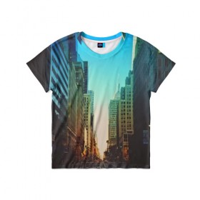 Детская футболка 3D с принтом Street New York в Курске, 100% гипоаллергенный полиэфир | прямой крой, круглый вырез горловины, длина до линии бедер, чуть спущенное плечо, ткань немного тянется | Тематика изображения на принте: город | пейзаж