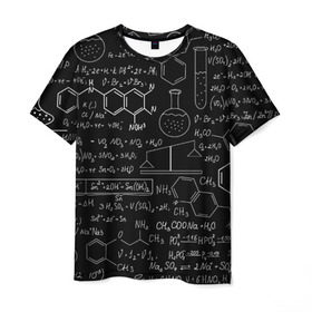 Мужская футболка 3D с принтом Химия в Курске, 100% полиэфир | прямой крой, круглый вырез горловины, длина до линии бедер | формула | шпаргалка