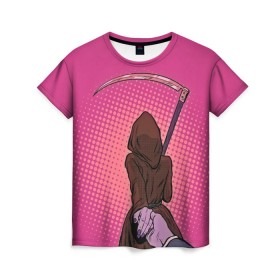 Женская футболка 3D с принтом Follow the girl в Курске, 100% полиэфир ( синтетическое хлопкоподобное полотно) | прямой крой, круглый вырез горловины, длина до линии бедер | иди за мной
