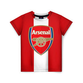 Детская футболка 3D с принтом Арсенал в Курске, 100% гипоаллергенный полиэфир | прямой крой, круглый вырез горловины, длина до линии бедер, чуть спущенное плечо, ткань немного тянется | arsenal | ozil | sanchez | лондон | озил | санчес | футбол