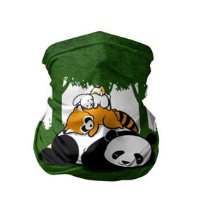 Бандана-труба 3D с принтом Милая панда в Курске, 100% полиэстер, ткань с особыми свойствами — Activecool | плотность 150‒180 г/м2; хорошо тянется, но сохраняет форму | большая | джунгли | енот | зайка | милая | панда | пушистая