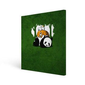 Холст квадратный с принтом Милая панда в Курске, 100% ПВХ |  | Тематика изображения на принте: большая | джунгли | енот | зайка | милая | панда | пушистая