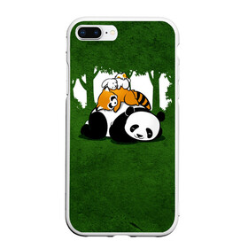 Чехол для iPhone 7Plus/8 Plus матовый с принтом Милая панда в Курске, Силикон | Область печати: задняя сторона чехла, без боковых панелей | большая | джунгли | енот | зайка | милая | панда | пушистая