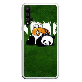 Чехол для Honor 20 с принтом Милая панда в Курске, Силикон | Область печати: задняя сторона чехла, без боковых панелей | большая | джунгли | енот | зайка | милая | панда | пушистая