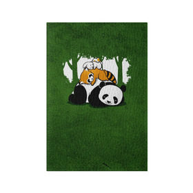 Обложка для паспорта матовая кожа с принтом Милая панда в Курске, натуральная матовая кожа | размер 19,3 х 13,7 см; прозрачные пластиковые крепления | большая | джунгли | енот | зайка | милая | панда | пушистая