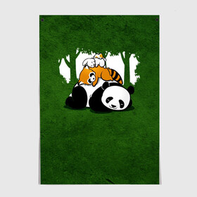 Постер с принтом Милая панда в Курске, 100% бумага
 | бумага, плотность 150 мг. Матовая, но за счет высокого коэффициента гладкости имеет небольшой блеск и дает на свету блики, но в отличии от глянцевой бумаги не покрыта лаком | большая | джунгли | енот | зайка | милая | панда | пушистая