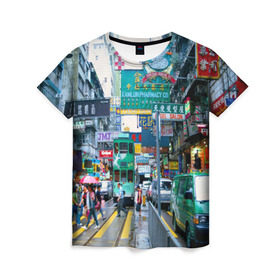 Женская футболка 3D с принтом Улица, Пекин, Китай в Курске, 100% полиэфир ( синтетическое хлопкоподобное полотно) | прямой крой, круглый вырез горловины, длина до линии бедер | Тематика изображения на принте: advertising | architecture | beijing | capital | cars | china | city | floors | landscape | pe | skyscrapers | street | tram | автомобили | архитектура | город | двухэтажный | китай | люди | пейзаж | пекин | переход | пешеходный | реклама | с