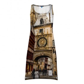 Платье-майка 3D с принтом Улицы Парижа в Курске, 100% полиэстер | полуприлегающий силуэт, широкие бретели, круглый вырез горловины, удлиненный подол сзади. | paris | архитектура | город