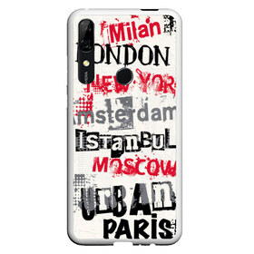 Чехол для Honor P Smart Z с принтом Города в Курске, Силикон | Область печати: задняя сторона чехла, без боковых панелей | amsterdam | istanbul | london | moscow | new york | paris | urban | амстердам | лондон | москва | нью йорк | париж | стамбул
