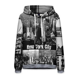 Мужская толстовка 3D с принтом Улицы Нью-Йорка в Курске, 100% полиэстер | двухслойный капюшон со шнурком для регулировки, мягкие манжеты на рукавах и по низу толстовки, спереди карман-кенгуру с мягким внутренним слоем. | city | collage | houses | new york | skyscrapers | streets | usa | город | дома | коллаж | нью йорка | сша | улицы