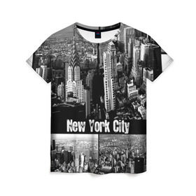 Женская футболка 3D с принтом Улицы Нью-Йорка в Курске, 100% полиэфир ( синтетическое хлопкоподобное полотно) | прямой крой, круглый вырез горловины, длина до линии бедер | Тематика изображения на принте: city | collage | houses | new york | skyscrapers | streets | usa | город | дома | коллаж | нью йорка | сша | улицы