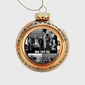 Стеклянный ёлочный шар с принтом Улицы Нью-Йорка в Курске, Стекло | Диаметр: 80 мм | city | collage | houses | new york | skyscrapers | streets | usa | город | дома | коллаж | нью йорка | сша | улицы