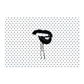Магнитный плакат 3Х2 с принтом Black Lips в Курске, Полимерный материал с магнитным слоем | 6 деталей размером 9*9 см | black | girl | lips | lipstick | love | губы | девушка | женщина | любовь | помада | страсть | черный