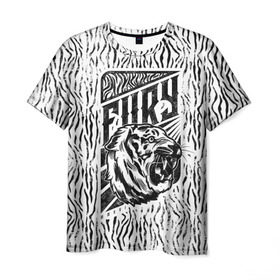 Мужская футболка 3D с принтом Fury Tiger в Курске, 100% полиэфир | прямой крой, круглый вырез горловины, длина до линии бедер | 