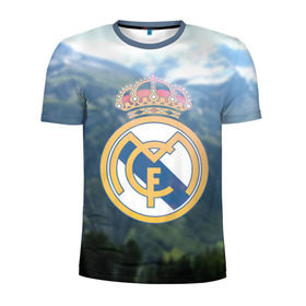 Мужская футболка 3D спортивная с принтом Реал Мадрид в Курске, 100% полиэстер с улучшенными характеристиками | приталенный силуэт, круглая горловина, широкие плечи, сужается к линии бедра | real madrid | реал мадрид
