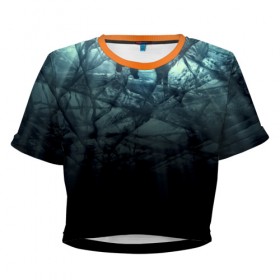 Женская футболка 3D укороченная с принтом Rainbow Six в Курске, 100% полиэстер | круглая горловина, длина футболки до линии талии, рукава с отворотами | 