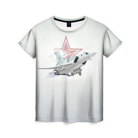 Женская футболка 3D с принтом Ту-22 в Курске, 100% полиэфир ( синтетическое хлопкоподобное полотно) | прямой крой, круглый вырез горловины, длина до линии бедер | авиация