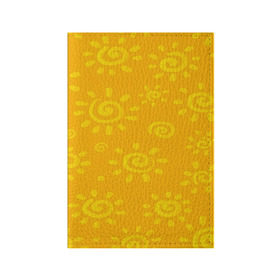 Обложка для паспорта матовая кожа с принтом Солнышко в Курске, натуральная матовая кожа | размер 19,3 х 13,7 см; прозрачные пластиковые крепления | желтый | паттерн | солнце | яркий