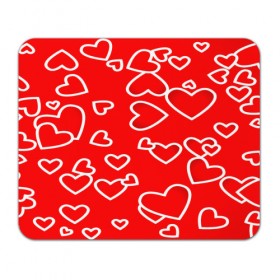Коврик прямоугольный с принтом Сердечки в Курске, натуральный каучук | размер 230 х 185 мм; запечатка лицевой стороны | красный | паттерн | сердечки