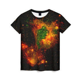 Женская футболка 3D с принтом Космос в Курске, 100% полиэфир ( синтетическое хлопкоподобное полотно) | прямой крой, круглый вырез горловины, длина до линии бедер | space | star | вселенная | звезды | земля | космический | космос | плеяды | пространство