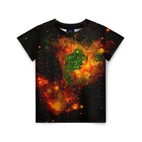 Детская футболка 3D с принтом Космос в Курске, 100% гипоаллергенный полиэфир | прямой крой, круглый вырез горловины, длина до линии бедер, чуть спущенное плечо, ткань немного тянется | space | star | вселенная | звезды | земля | космический | космос | плеяды | пространство