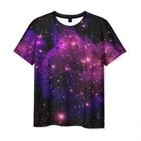 Мужская футболка 3D с принтом Вселенная в Курске, 100% полиэфир | прямой крой, круглый вырез горловины, длина до линии бедер | space | star | вселенная | звезды | космический | космос | планеты | пространство