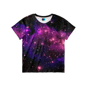 Детская футболка 3D с принтом Вселенная в Курске, 100% гипоаллергенный полиэфир | прямой крой, круглый вырез горловины, длина до линии бедер, чуть спущенное плечо, ткань немного тянется | space | star | вселенная | звезды | космический | космос | планеты | пространство