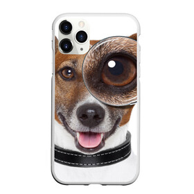 Чехол для iPhone 11 Pro матовый с принтом Джек рассел с лупой в Курске, Силикон |  | волкодав | дворняжка | джек | джек рассел | домашние животные | любимец | мопс | овчарка | пес | песик | питомец | рассел | сенбернар | собака | собачка