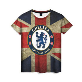 Женская футболка 3D с принтом Chelsea №1! в Курске, 100% полиэфир ( синтетическое хлопкоподобное полотно) | прямой крой, круглый вырез горловины, длина до линии бедер | британский флаг | челси | эмблема