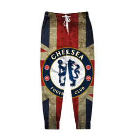 Мужские брюки 3D с принтом Chelsea №1! в Курске, 100% полиэстер | манжеты по низу, эластичный пояс регулируется шнурком, по бокам два кармана без застежек, внутренняя часть кармана из мелкой сетки | британский флаг | челси | эмблема