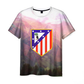 Мужская футболка 3D с принтом Атлетико Мадрид в Курске, 100% полиэфир | прямой крой, круглый вырез горловины, длина до линии бедер | атлетико