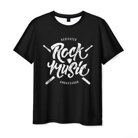 Мужская футболка 3D с принтом Rock Music в Курске, 100% полиэфир | прямой крой, круглый вырез горловины, длина до линии бедер | Тематика изображения на принте: alternative | band | metal | music | nickelback | rock | альтернатива | барабан | гитара | инструмент | метал | музыка | найклбэк | нирвана | рок