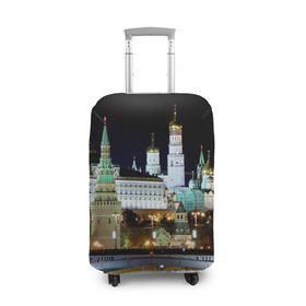 Чехол для чемодана 3D с принтом Москва в Курске, 86% полиэфир, 14% спандекс | двустороннее нанесение принта, прорези для ручек и колес | город | ночь | пейзаж